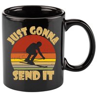 Skiing Lovers Just Gonna Send It Skiers Gift 11oz C Handle Ceramic Mug
