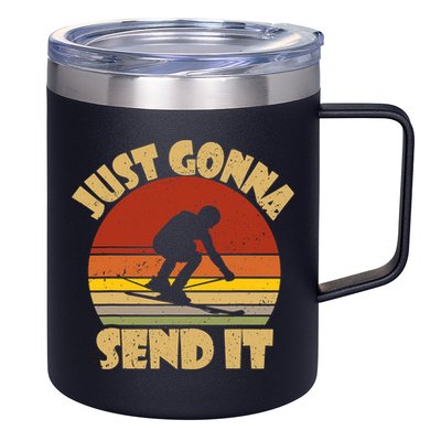 Skiing Lovers Just Gonna Send It Skiers Gift 12oz Stainless Steel Coffee Mug