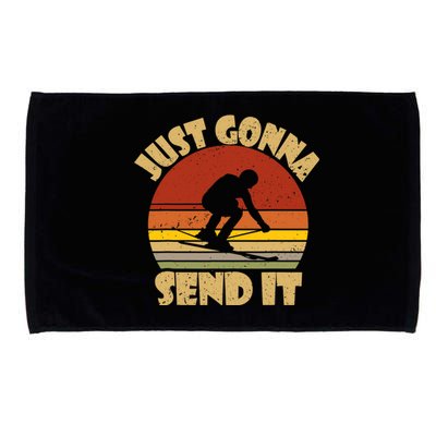 Skiing Lovers Just Gonna Send It Skiers Gift Microfiber Hand Towel