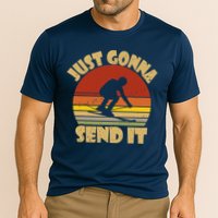 Skiing Lovers Just Gonna Send It Skiers Gift Cooling Performance Crew T-Shirt