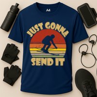 Skiing Lovers Just Gonna Send It Skiers Gift Cooling Performance Crew T-Shirt