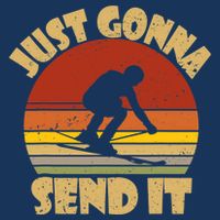 Skiing Lovers Just Gonna Send It Skiers Gift Cooling Performance Crew T-Shirt