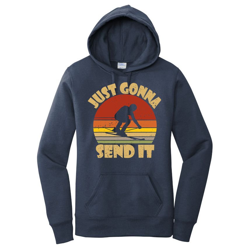 Skiing Lovers Just Gonna Send It Skiers Gift Women's Pullover Hoodie