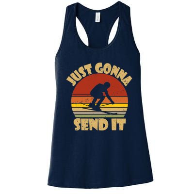 Skiing Lovers Just Gonna Send It Skiers Gift Women's Racerback Tank