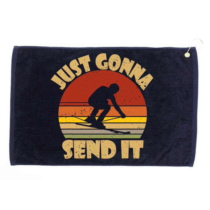 Skiing Lovers Just Gonna Send It Skiers Gift Grommeted Golf Towel