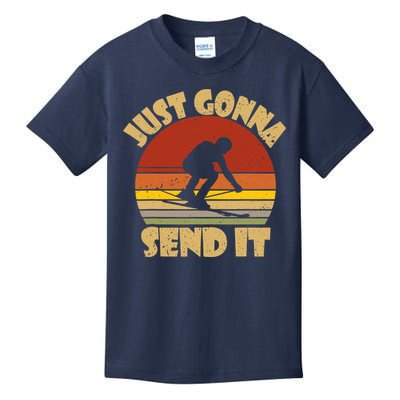 Skiing Lovers Just Gonna Send It Skiers Gift Kids T-Shirt