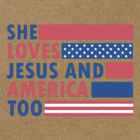 She Loves Jesus And America Too Retro Cotton Canvas Backpack