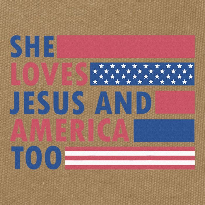 She Loves Jesus And America Too Retro Cotton Canvas Backpack