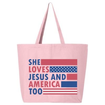 She Loves Jesus And America Too Retro 25L Jumbo Tote