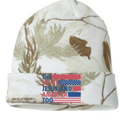 She Loves Jesus And America Too Retro Kati Licensed 12" Camo Beanie