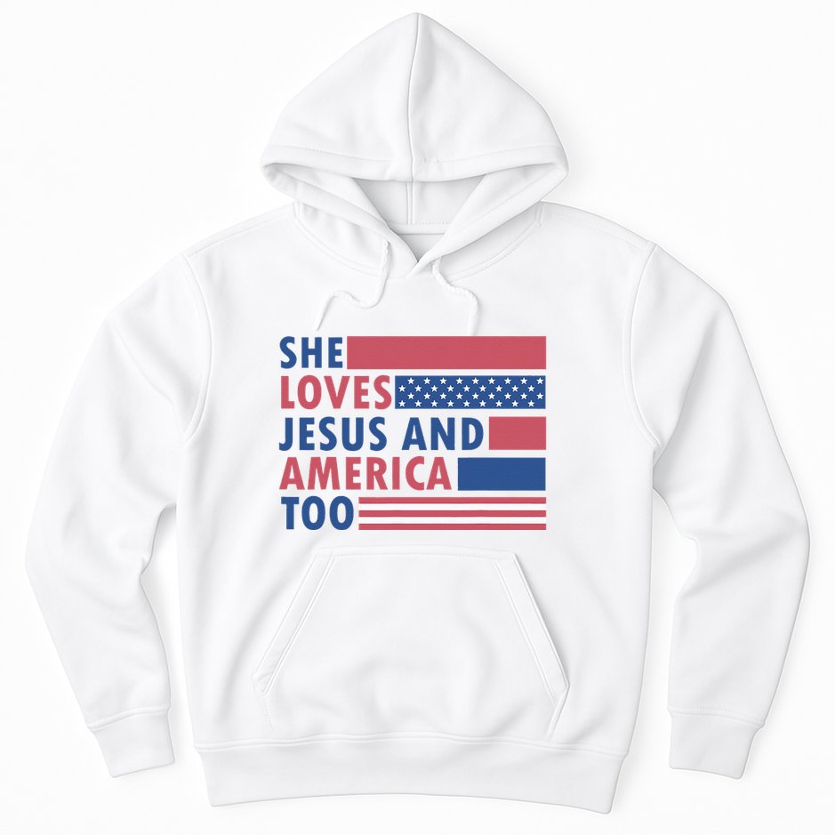 She Loves Jesus And America Too Retro Hoodie
