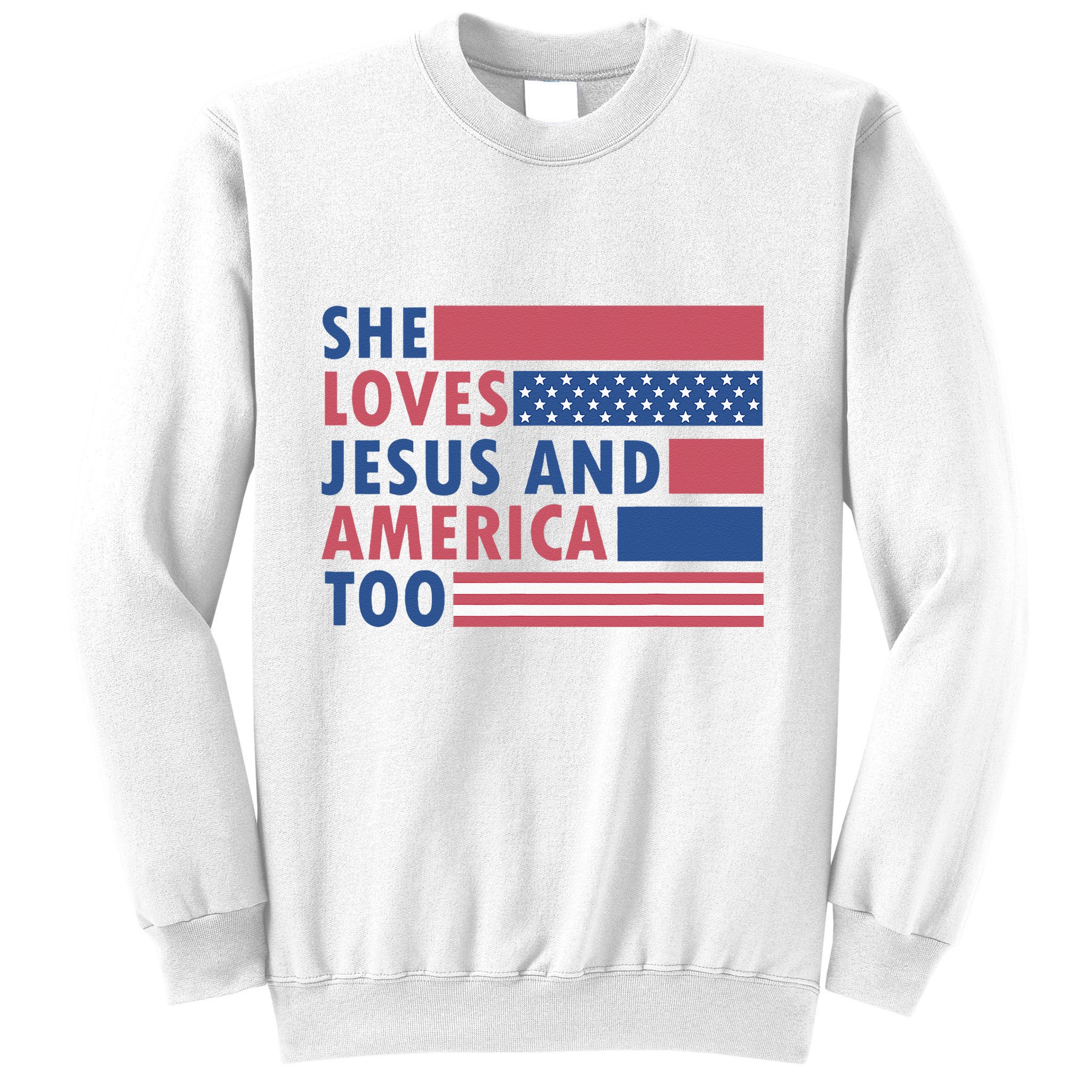 She Loves Jesus And America Too Retro Sweatshirt