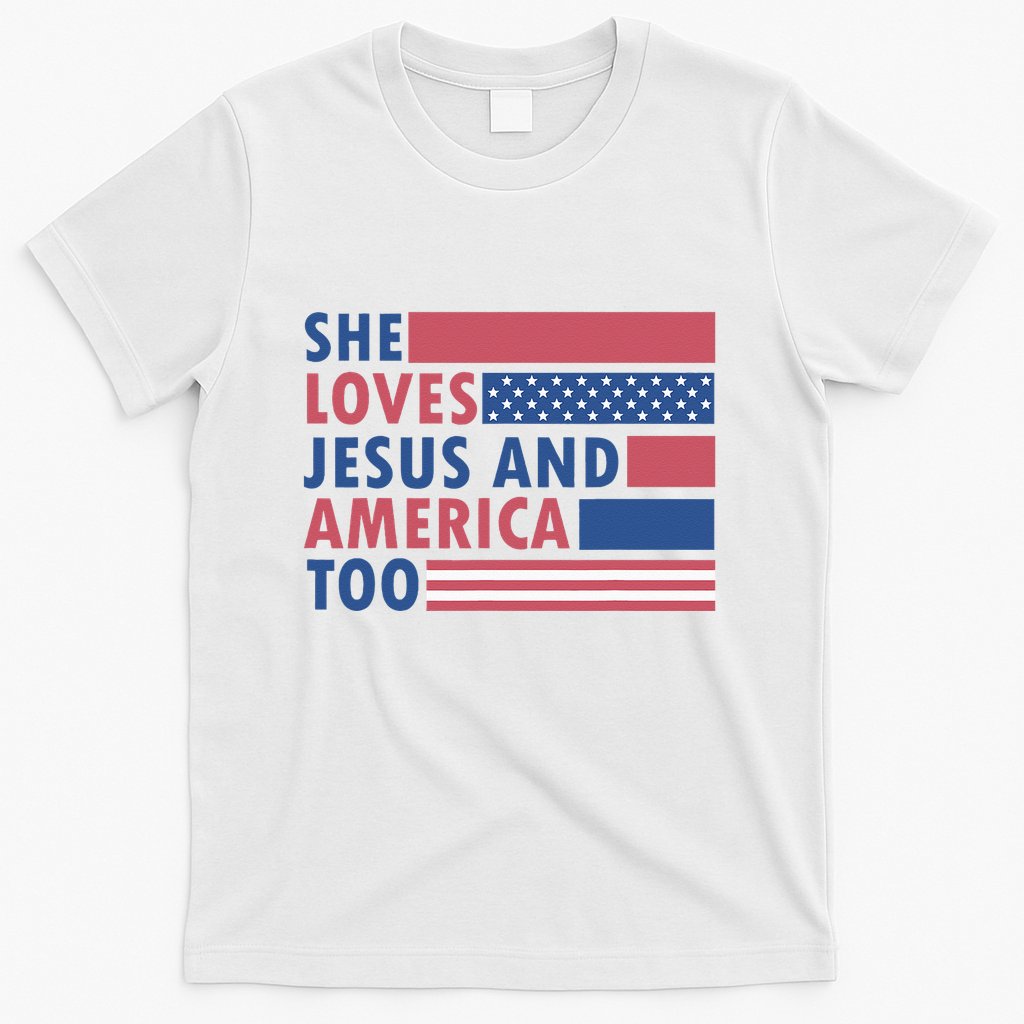 She Loves Jesus And America Too Retro T-Shirt