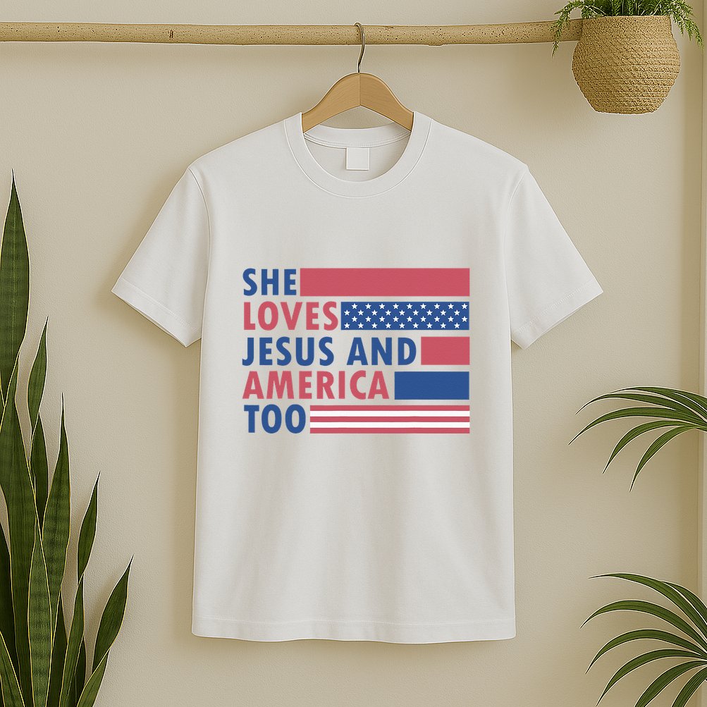 She Loves Jesus And America Too Retro T-Shirt