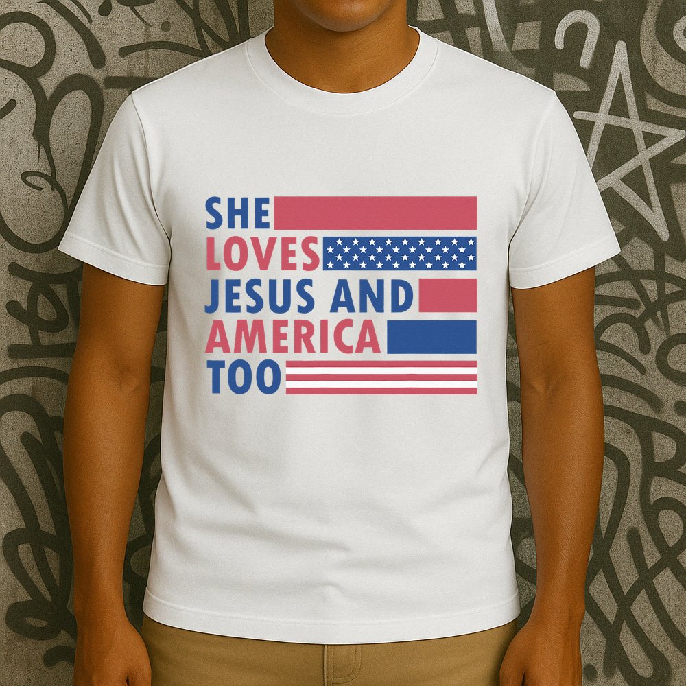 She Loves Jesus And America Too Retro T-Shirt