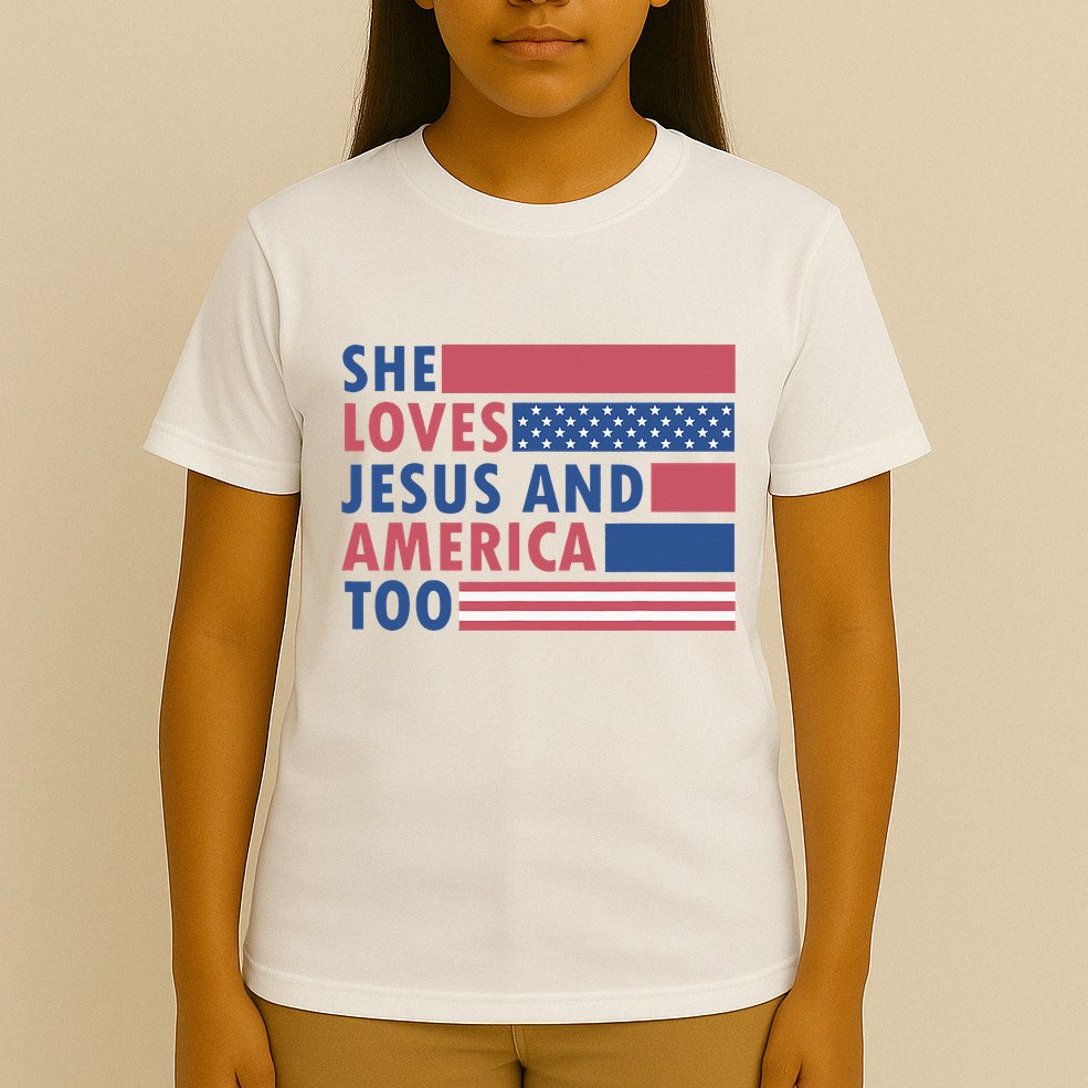 She Loves Jesus And America Too Retro T-Shirt