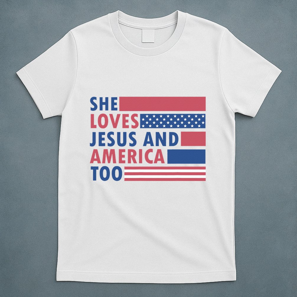 She Loves Jesus And America Too Retro T-Shirt