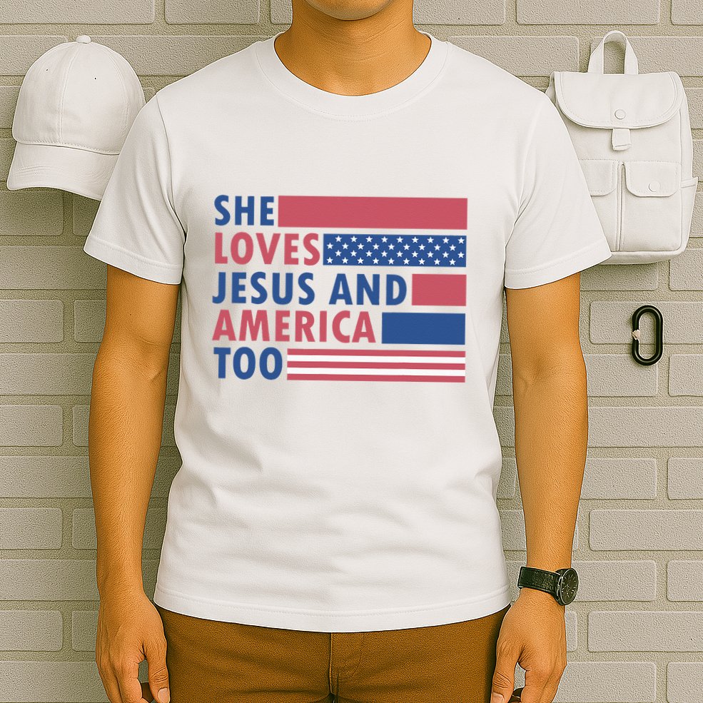 She Loves Jesus And America Too Retro T-Shirt
