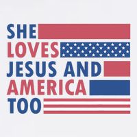She Loves Jesus And America Too Retro Flat Bill Trucker Hat