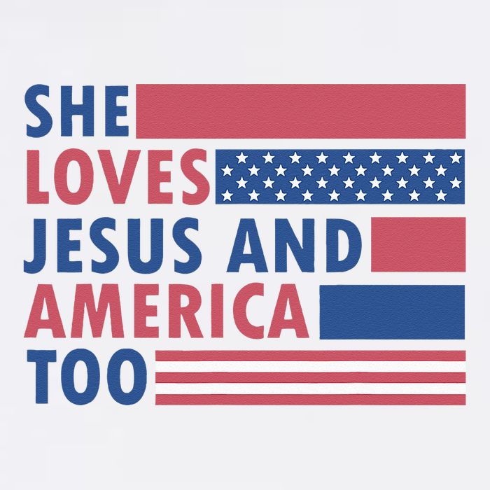 She Loves Jesus And America Too Retro Flat Bill Trucker Hat