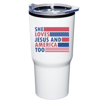 She Loves Jesus And America Too Retro Tumbler