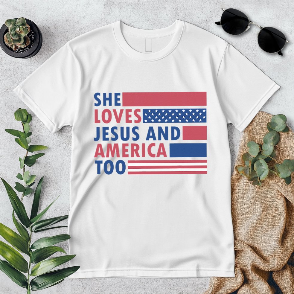 She Loves Jesus And America Too Retro Premium T-Shirt