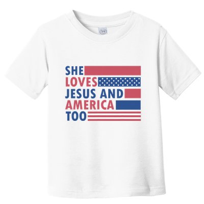 She Loves Jesus And America Too Retro Toddler T-Shirt