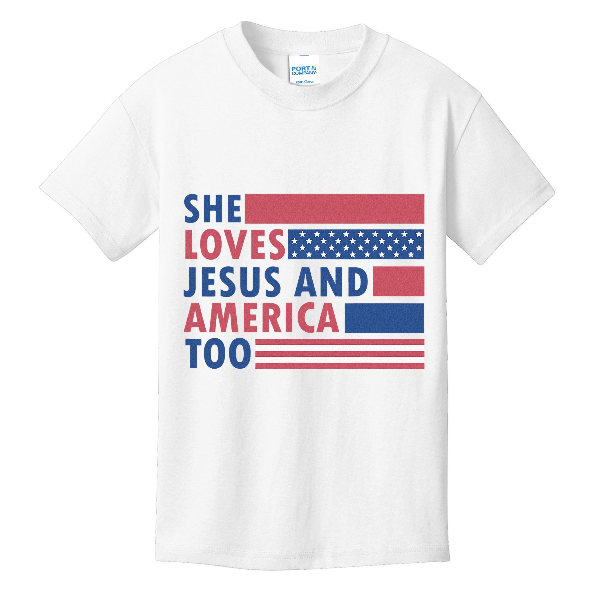 She Loves Jesus And America Too Retro Kids T-Shirt