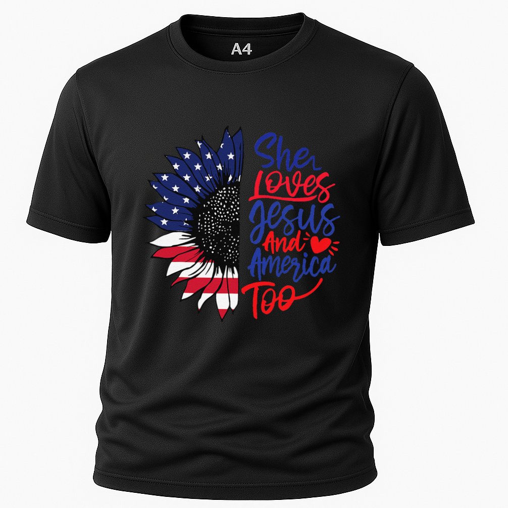She Loves Jesus And America Too Performance Shirt