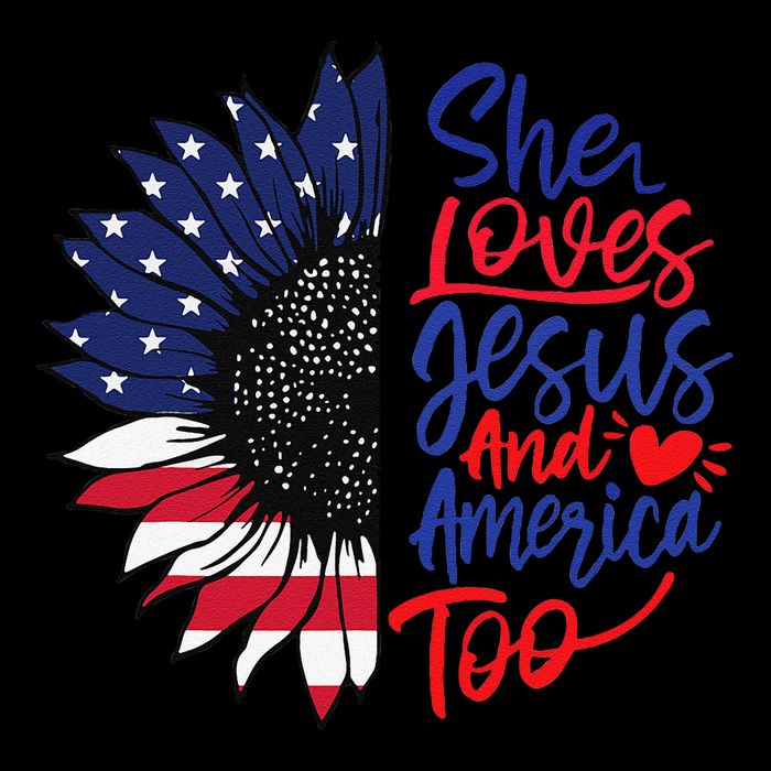 She Loves Jesus And America Too Flat Bill Trucker Hat