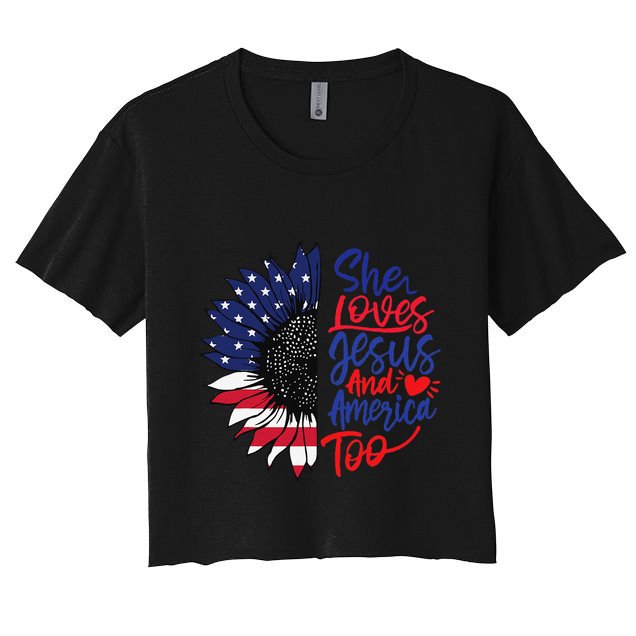 She Loves Jesus And America Too Crop Top