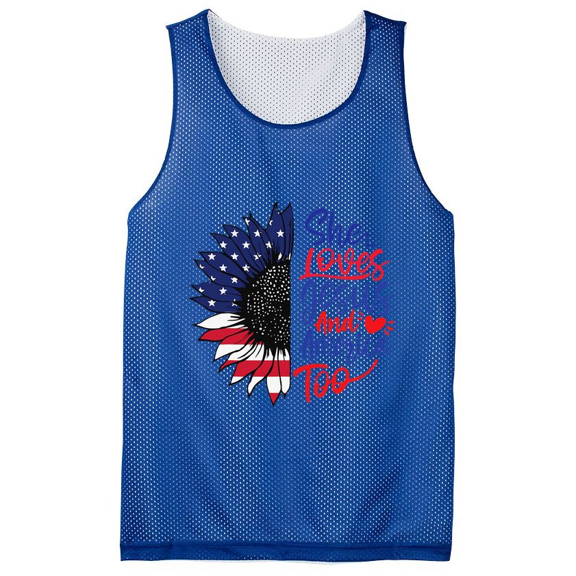 She Loves Jesus And America Too Mesh Reversible Basketball Jersey Tank