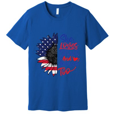 She Loves Jesus And America Too Premium T-Shirt