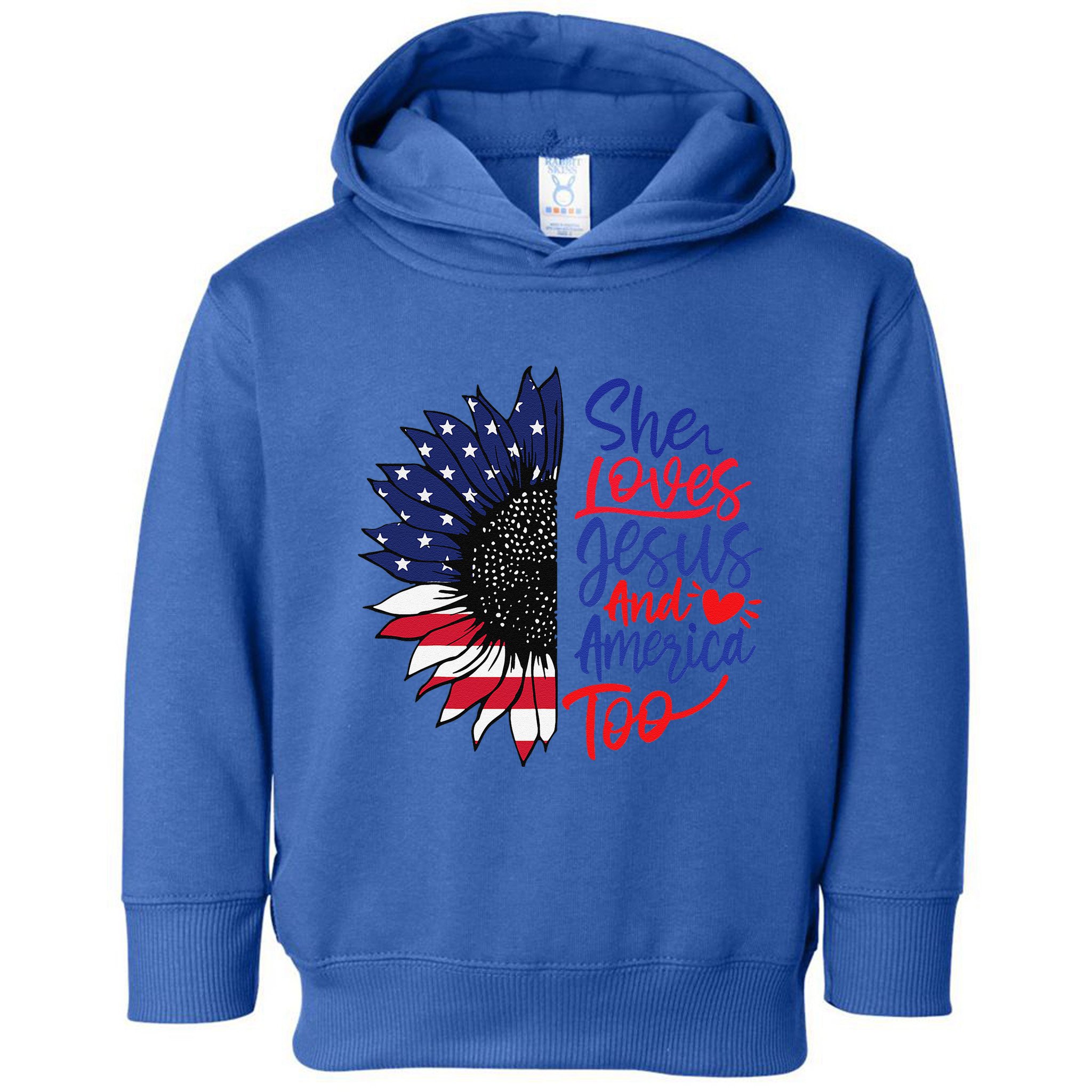 She Loves Jesus And America Too Toddler Hoodie