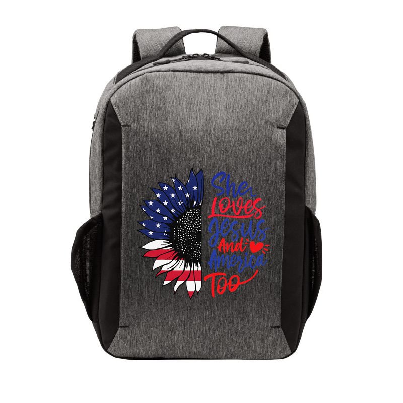 She Loves Jesus And America Too Vector Backpack