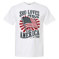 She Loves Jesus And America Too Garment-Dyed Heavyweight T-Shirt