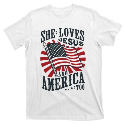 She Loves Jesus And America Too T-Shirt