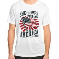 She Loves Jesus And America Too Adult ChromaSoft Performance T-Shirt