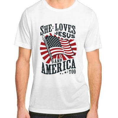 She Loves Jesus And America Too Adult ChromaSoft Performance T-Shirt