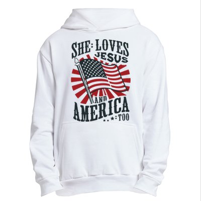 She Loves Jesus And America Too Urban Pullover Hoodie