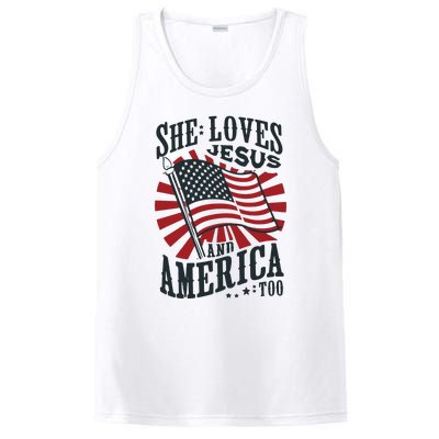 She Loves Jesus And America Too PosiCharge Competitor Tank