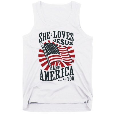 She Loves Jesus And America Too Tank Top