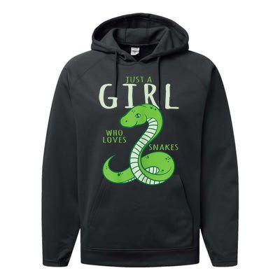 Snake Lover Just A Girl Who Loves Snakes Performance Fleece Hoodie