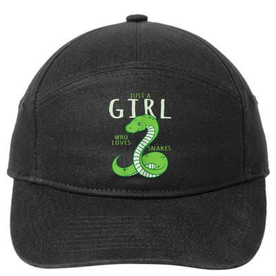 Snake Lover Just A Girl Who Loves Snakes 7-Panel Snapback Hat