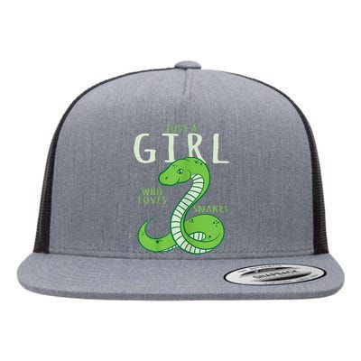 Snake Lover Just A Girl Who Loves Snakes Flat Bill Trucker Hat