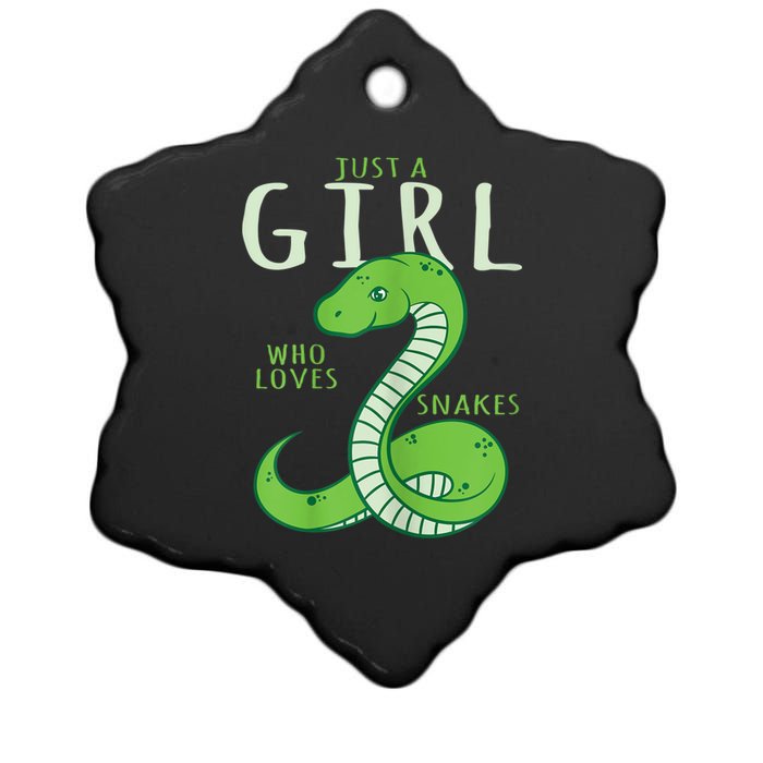 Snake Lover Just A Girl Who Loves Snakes Ceramic Star Ornament