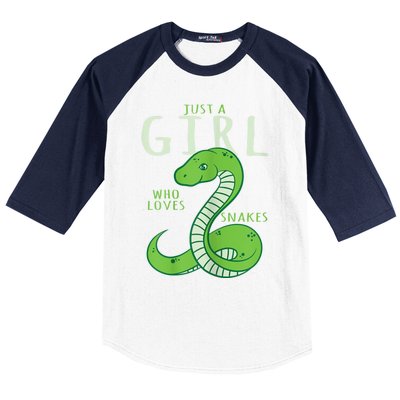 Snake Lover Just A Girl Who Loves Snakes Baseball Sleeve Shirt