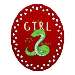 Snake Lover Just A Girl Who Loves Snakes Ceramic Oval Ornament