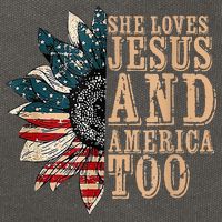 She Love Jesus And America Too Funny Sunflower America Flag Cotton Canvas Backpack