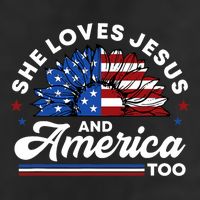 She Loves Jesus And America Too Christian Patriot Sunflower Hat